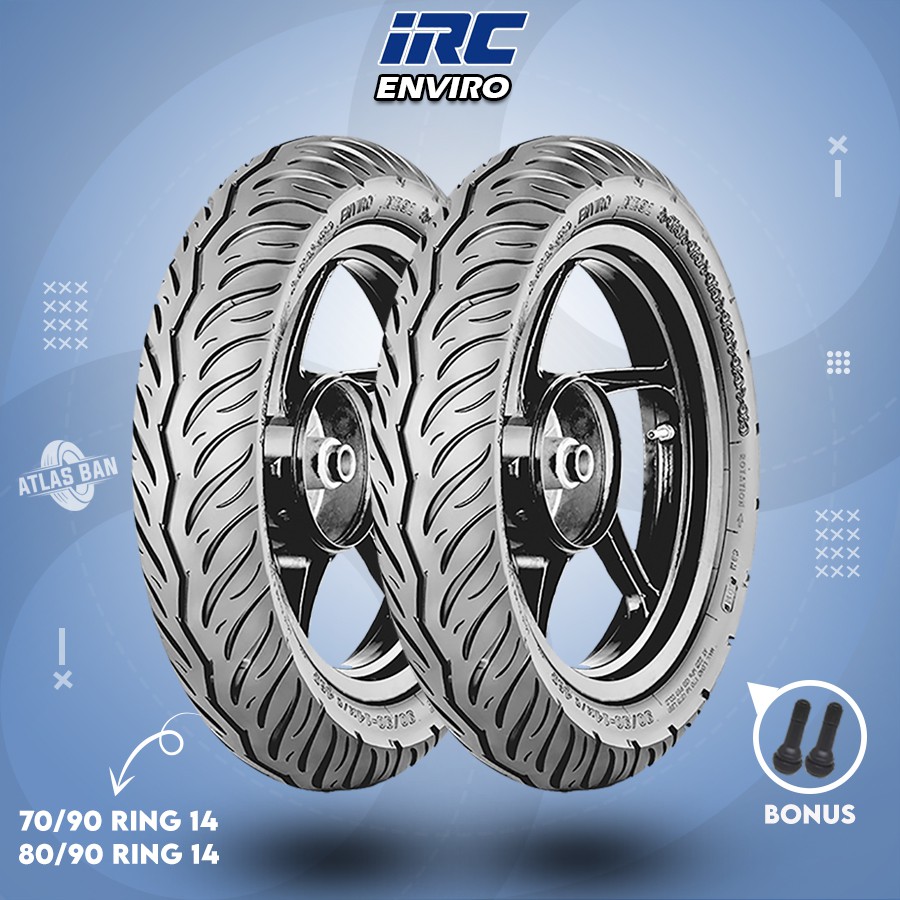 Sepasang Ban Tubles Motor Matic IRC ENVIRO 70/90 - 80/90 Ring 14 Tubles