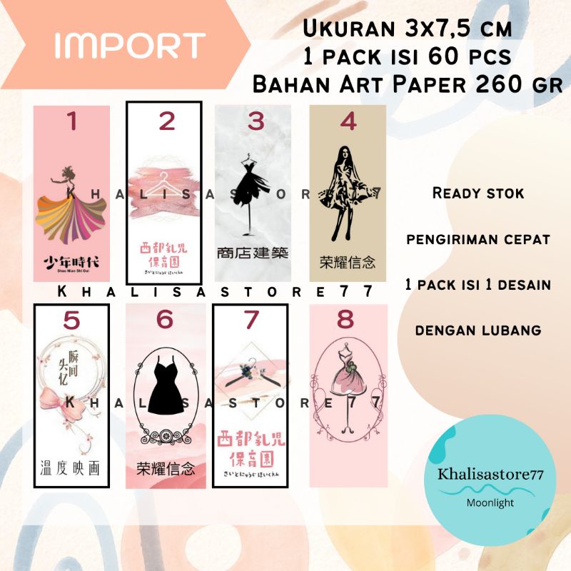 

HANG TAG BAJU IMPORT isi 60 pcs | Hangtag | Label Harga | Label baju | Tag Harga | Price Tag