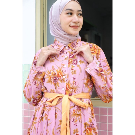 WARDAH PINK casual dress ootd gamis pesta ceruty