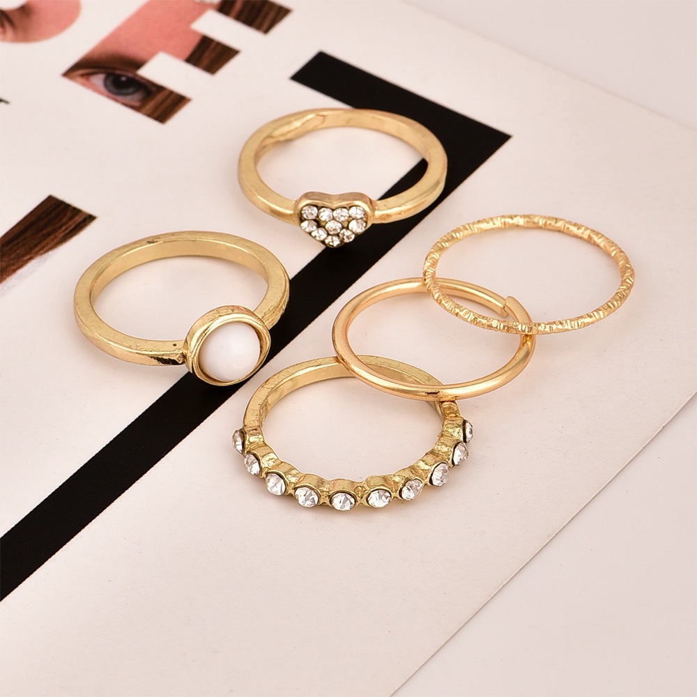 ✿AYN✿ 5pcs/set Korean Chain Open K13  Simple Ring Jewelry Accessories