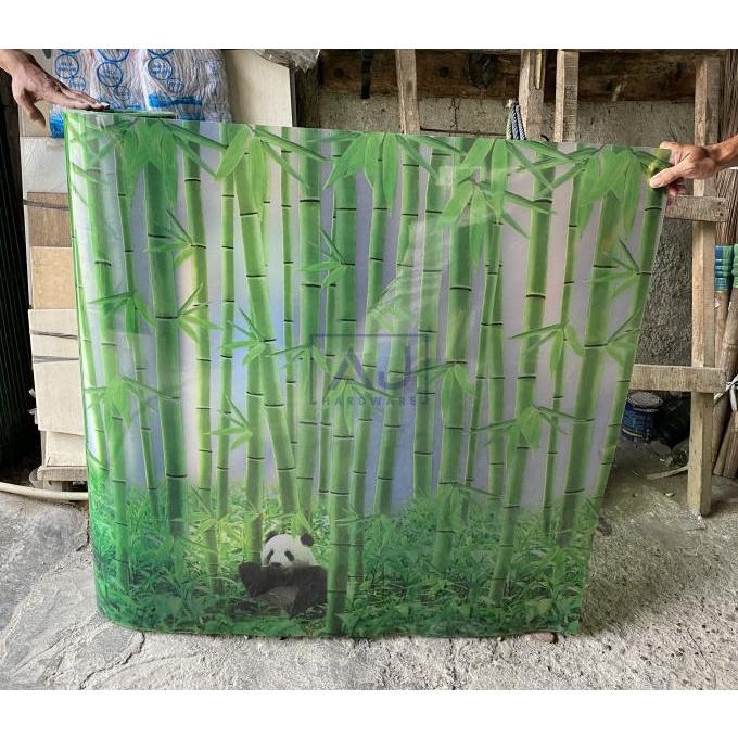 """] Fiber Penutup Pagar Pelapis Motif Bambu Panda Tebal 0.6 mm Per Meter