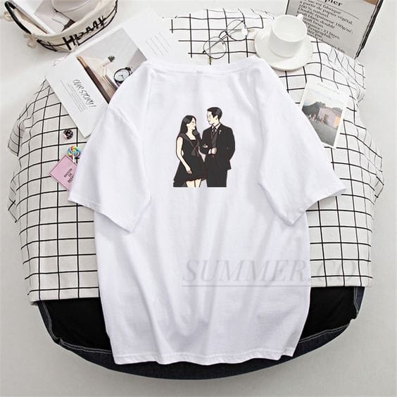 SUMMER CO-BAJU KAOS SNOWDROP DRAMA KOREA AESTHETIC DAN CASUAL T-SHIRT KOREAN STYLE BAHAN KATUN-UKURA