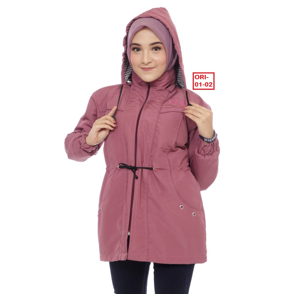 Jaket Parka Wanita Parasut Orginal Bahan PREMIUM Jaket Water Proof Harga Murah Warna Ungu 0102