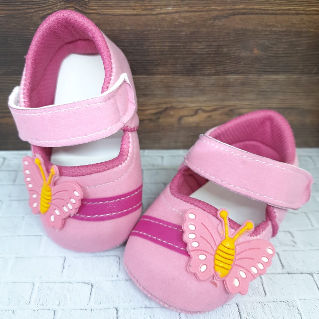 mandirishoestore-SEPATU PREWALKER PEREMPUAN BAHAN BLUDRU LOVE BUNGA GPY04