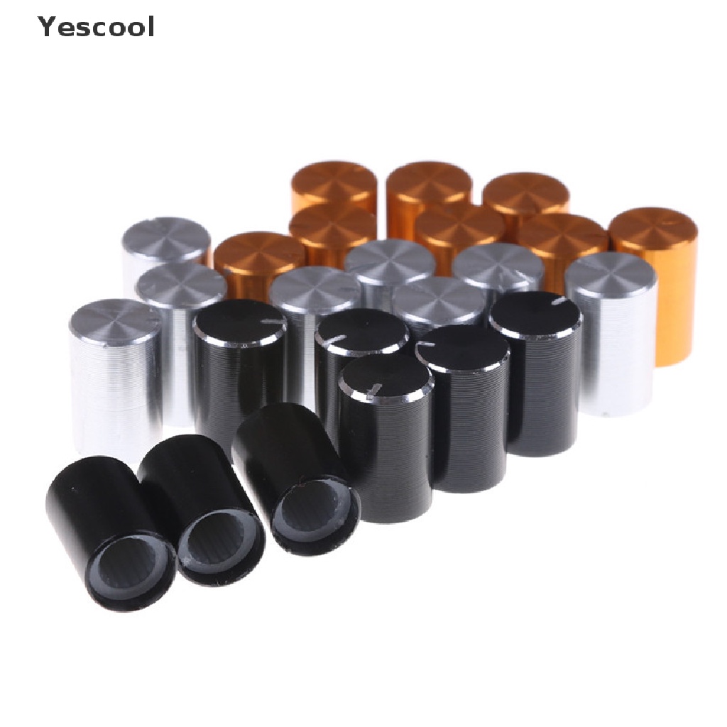 Yescool 8pcs Knob Kontrol Volume Potentiometer Bahan Aluminum Diameter 6mm 10x15mm