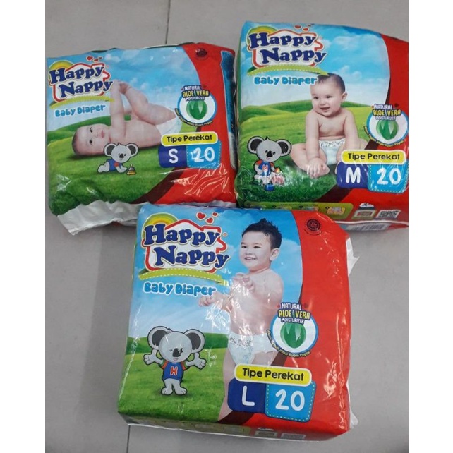 HAPPY NAPPY BAYI NEWBORN PEREKAT ISI S20 M20 L20 MURAH PAMPERS POPOK PROMO