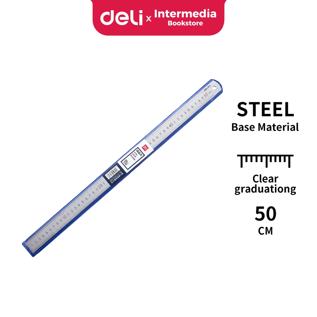 

Deli 8464 Drafting Ruler / Penggaris Steel 50cm