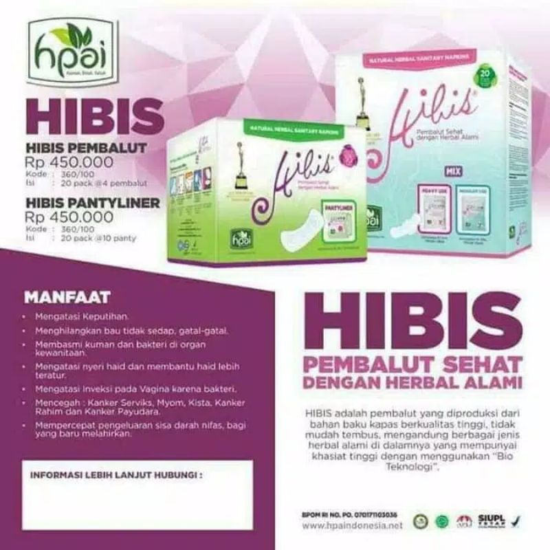 PEMBALUT HERBAL/PEMBALUT HPAI/PEMBALUT HIBIS HPAI