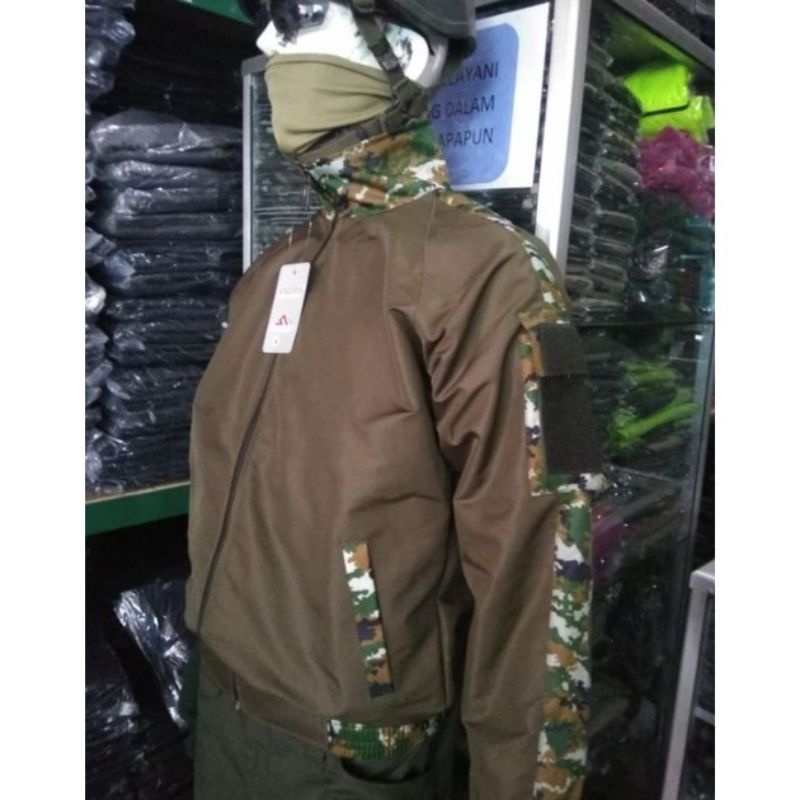 jaket bomber tactical jaket kru kombinasi loreng linud kostrad