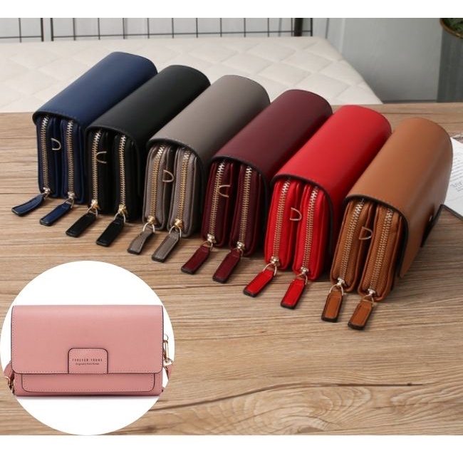 Dompet Panjang Wanita Slingbag Handphone Style Korea Import Real Pict TMALL88