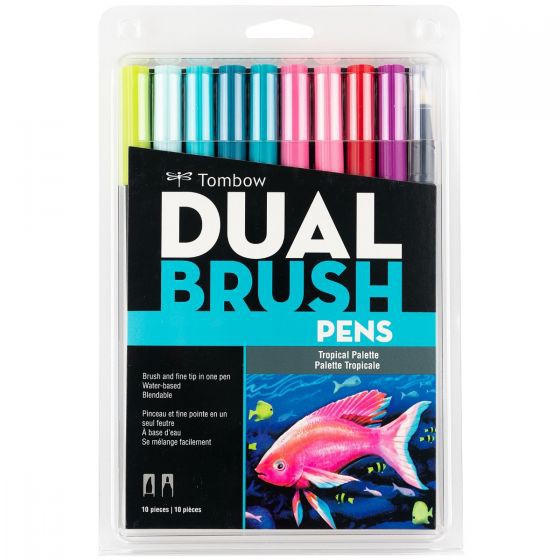 

TOMBOW DUAL BRUSH PEN SET 10 COLORS - TROPICAL