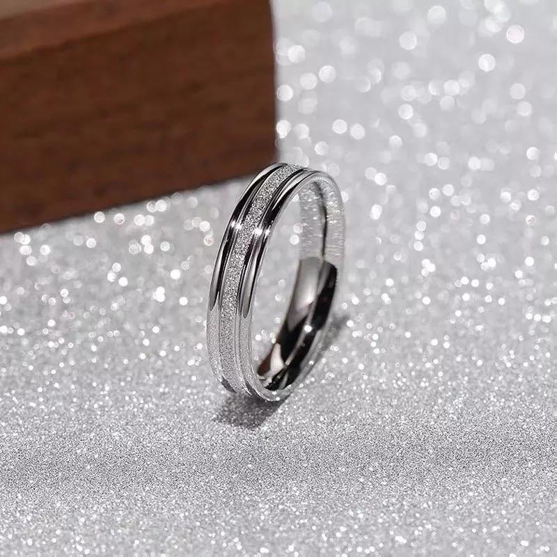 Cincin titanium pasir silver murah meriah