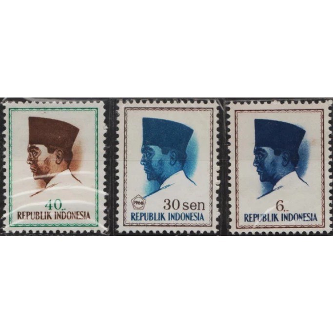 

Perangko Filateli Indonesia MNH 3v 1964 President Soekarno