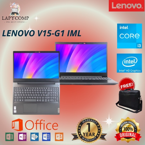 LAPTOP LENOVO V15-G1 NEW PROCESSOR CORE i3-10110U RAM 8GB DDR4 HDD 1TB FREE TAS 15.6&quot; SEGEL BERGARANSI