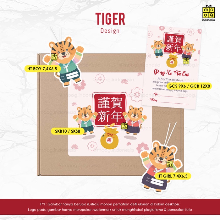 

Hang Tag / Kartu Ucapan / Sticker - Chinese New Year / Imlek - Moog - HT-Tiger