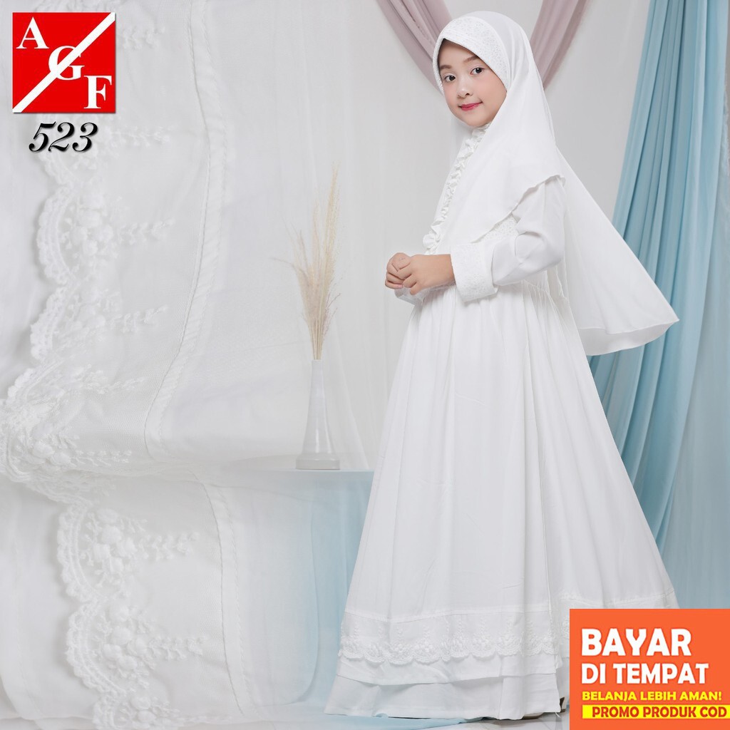 Agnes Hijab - Viola Kids Gamis Putih Anak Perempuan & Dewasa Baju Muslim Anak Gamis Lebaran Terbaru 