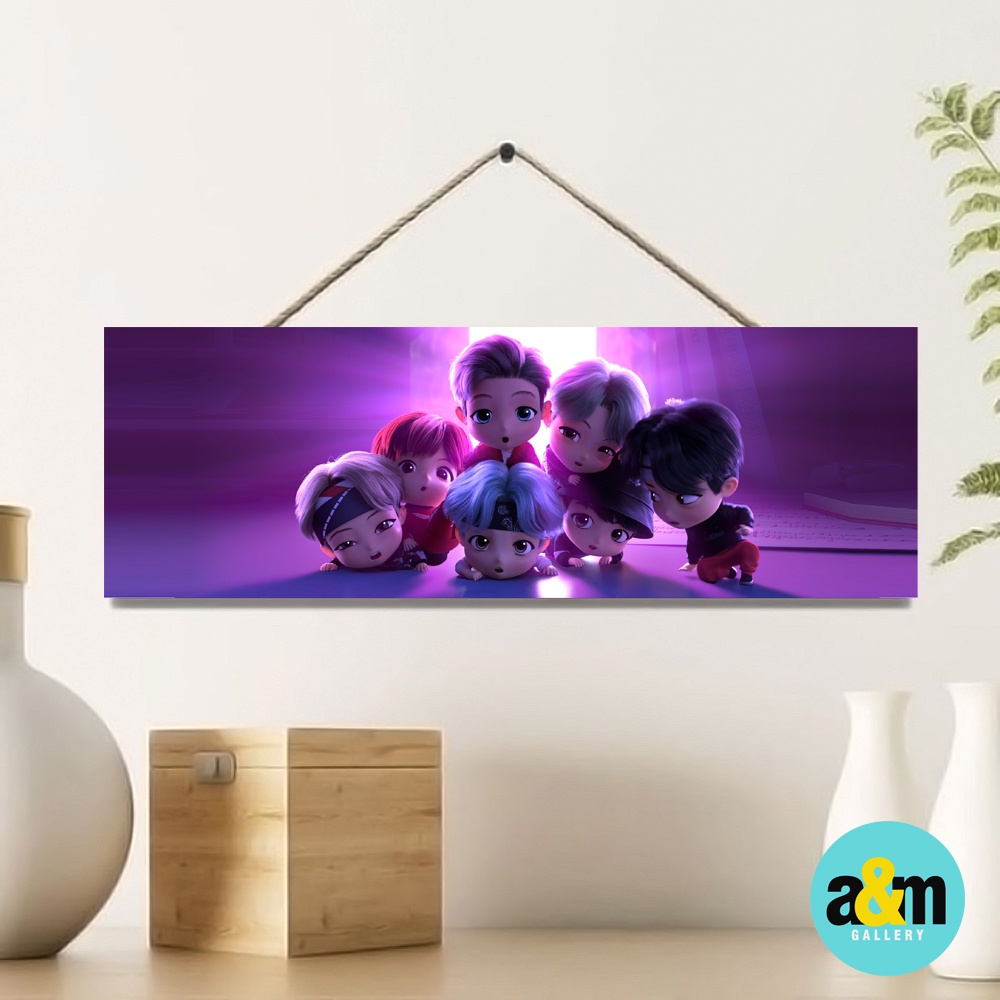 Poster Kayu TINYTAN BTS Ukuran 10 x 30 cm I Hiasan Dinding Dekorasi Kamar I Poster Kayu K-POP Dekorasi Kamar - A&amp;M