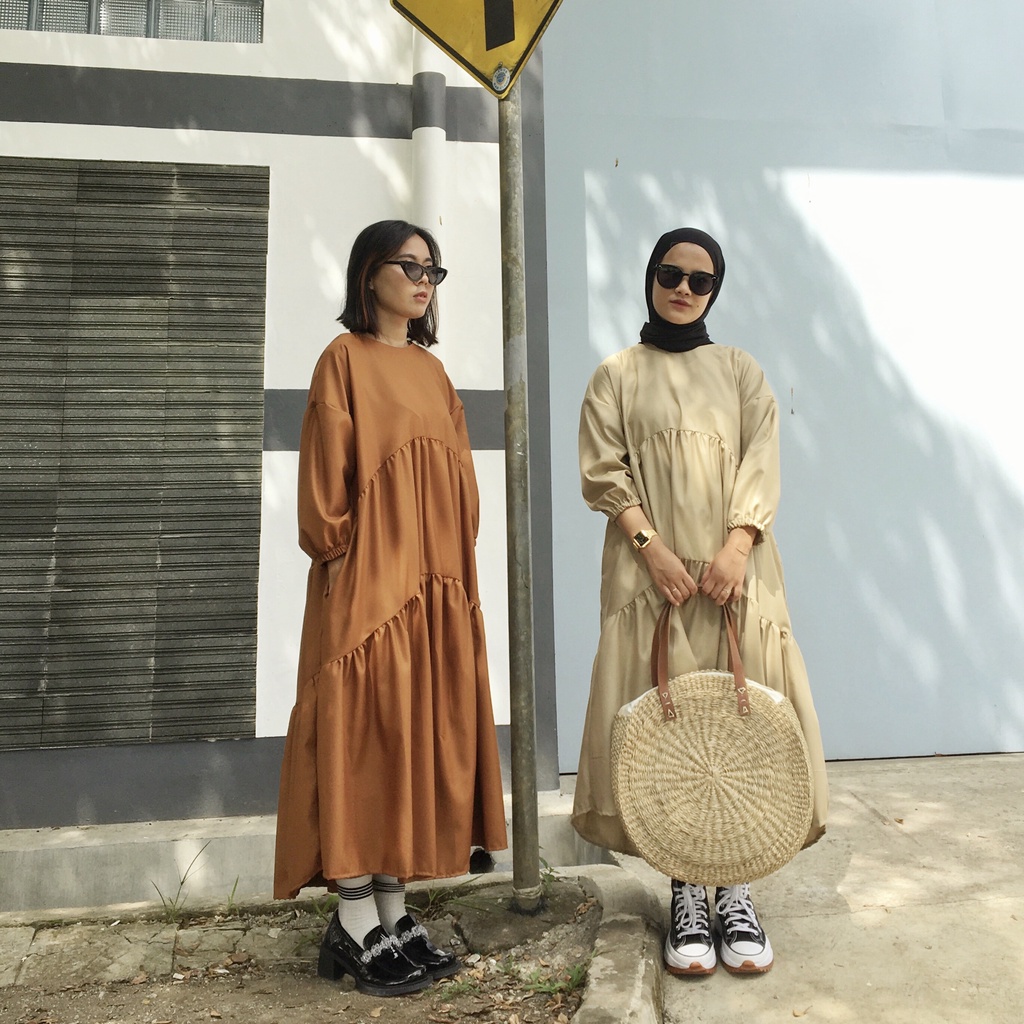 SHALY MIDI DRESS RUFFLE / MARYN MAXI DRESS / DRESS WANITA TERLARIS