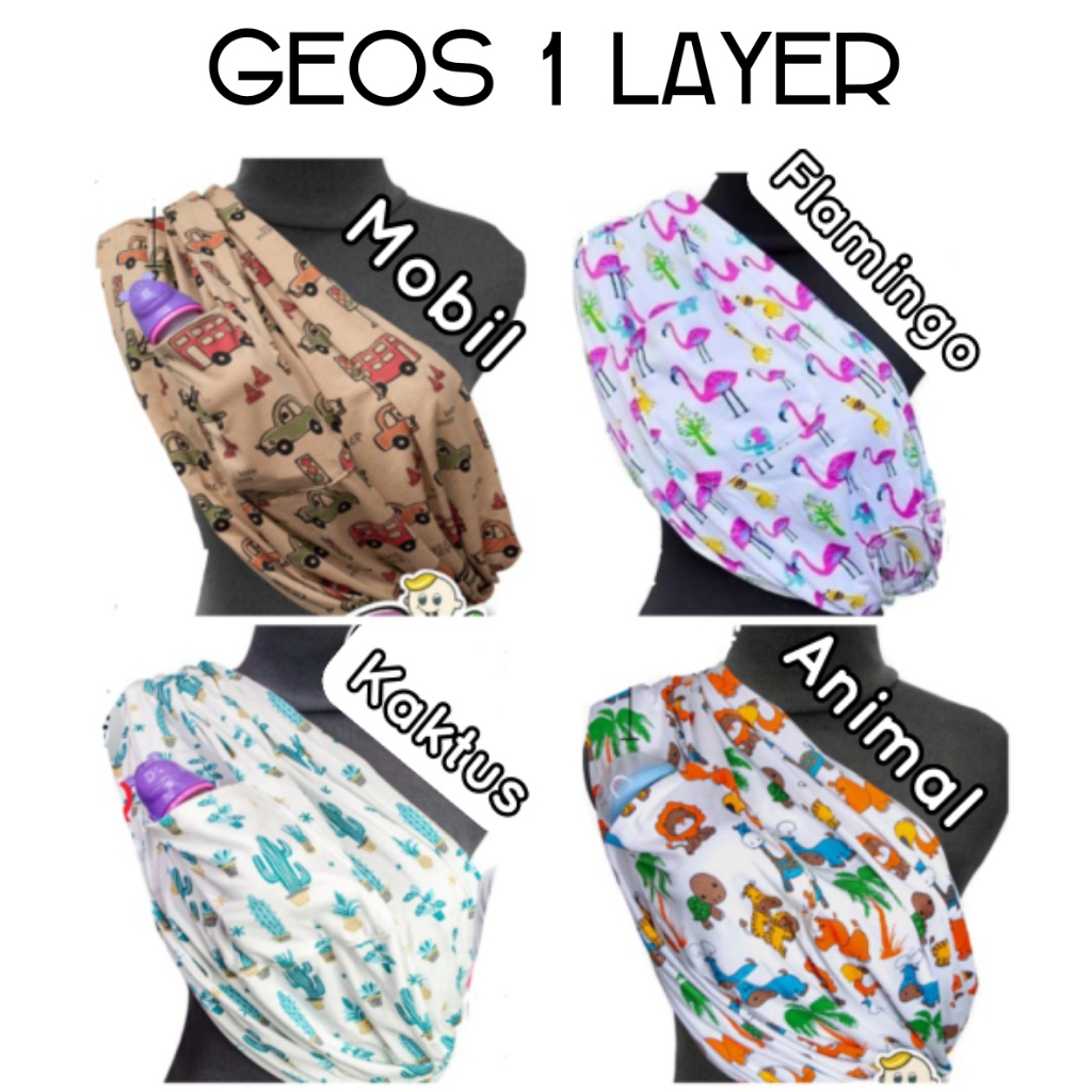 Gendongan Geos Dita Aneka Motif - Gendongan Geos Bayi - Gendongan Bayi