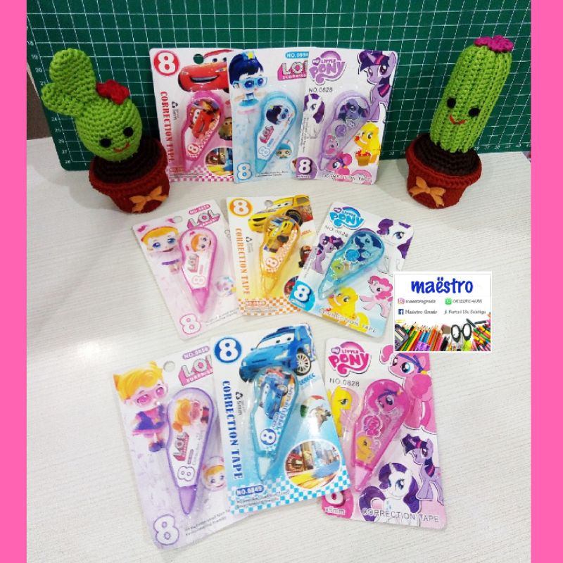 

Tipex Roller Kering Mini Lucu 0828 / Pita Koreksi / Correction Tape /Little Pony / LOL / Cars