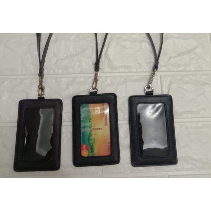 

KULIT ASLI Kantung Badge Holder Name Tag Kartu ID Debit Credit Card