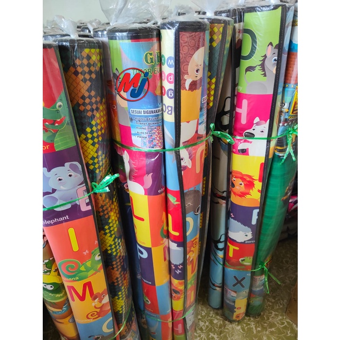 Tikar gambar spon karakter 200 x 120 cm, tebal 1,5 mm. tikar spons evamat tikar plastik karpet karakter karpet lantai Motif