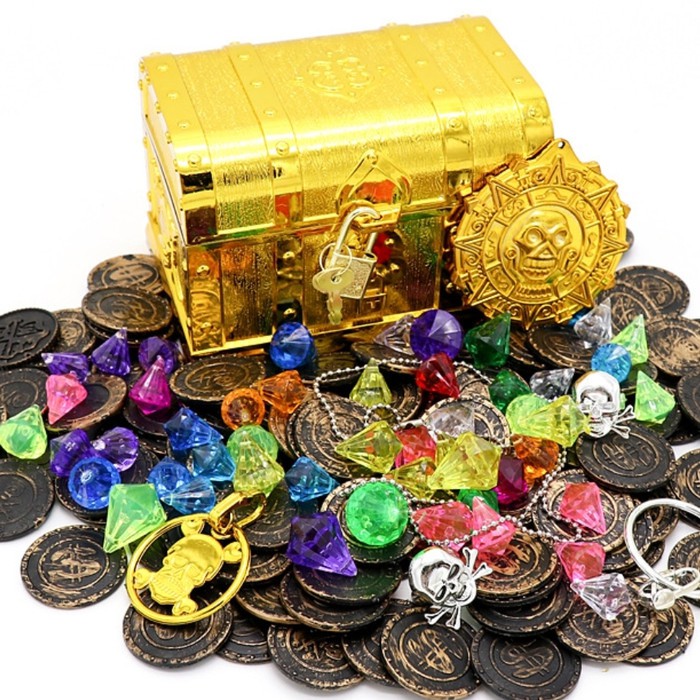 pirate treasure chest mainan harta karun bajak laut