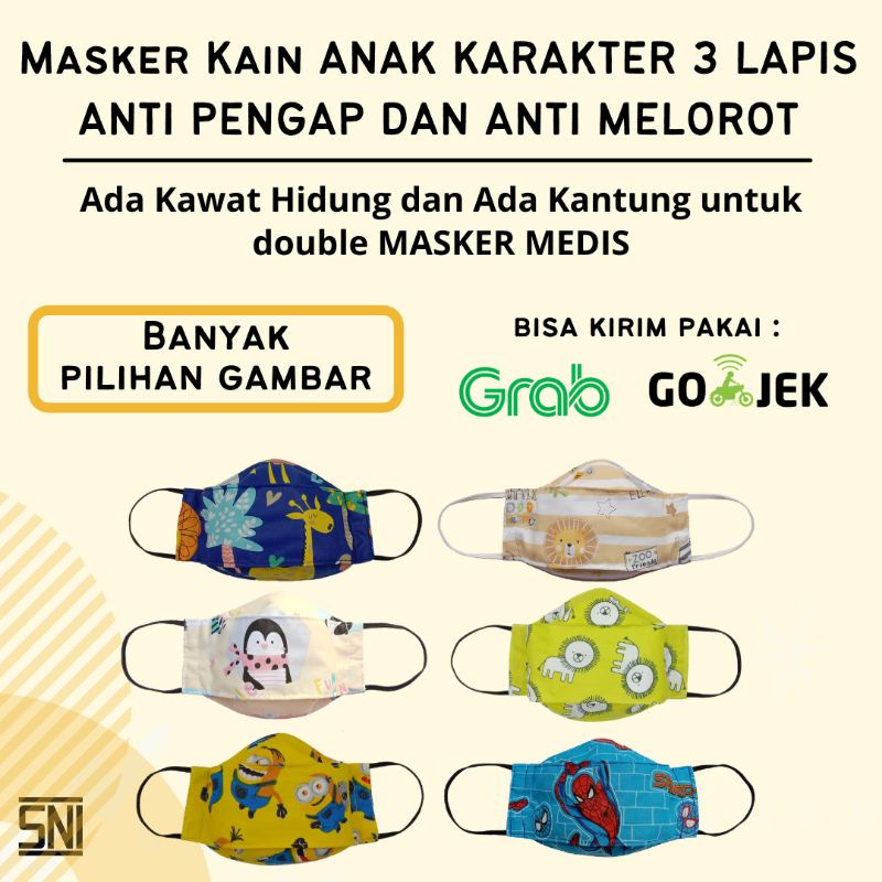 MASKER KAIN ANAK MOTIF LUCU,Masker Mouson Anak,Masker KF94 Anak,Masker Mouson KF94 Anak,Masker Mouso