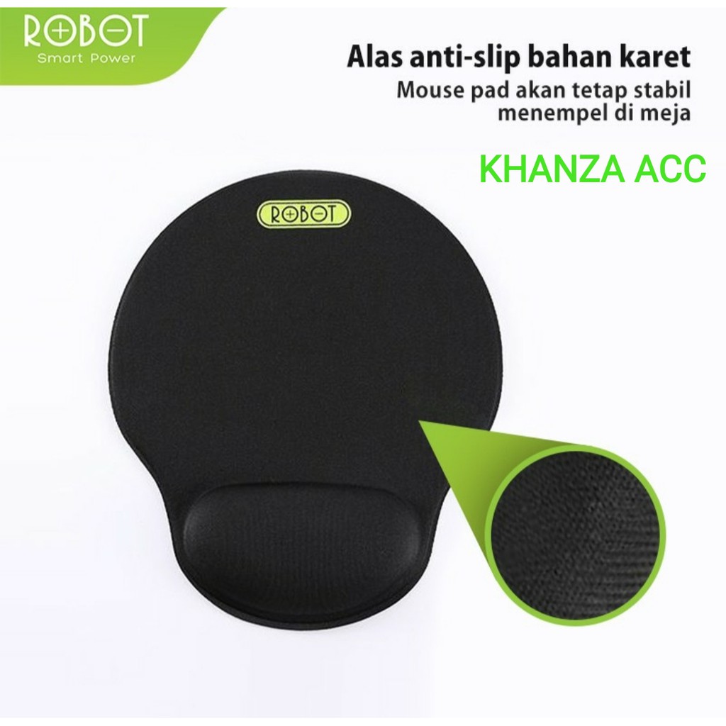 KHANZAACC Robot RP02 Non-slip with Ergonomic Wrist Rest Design Mousepad Black