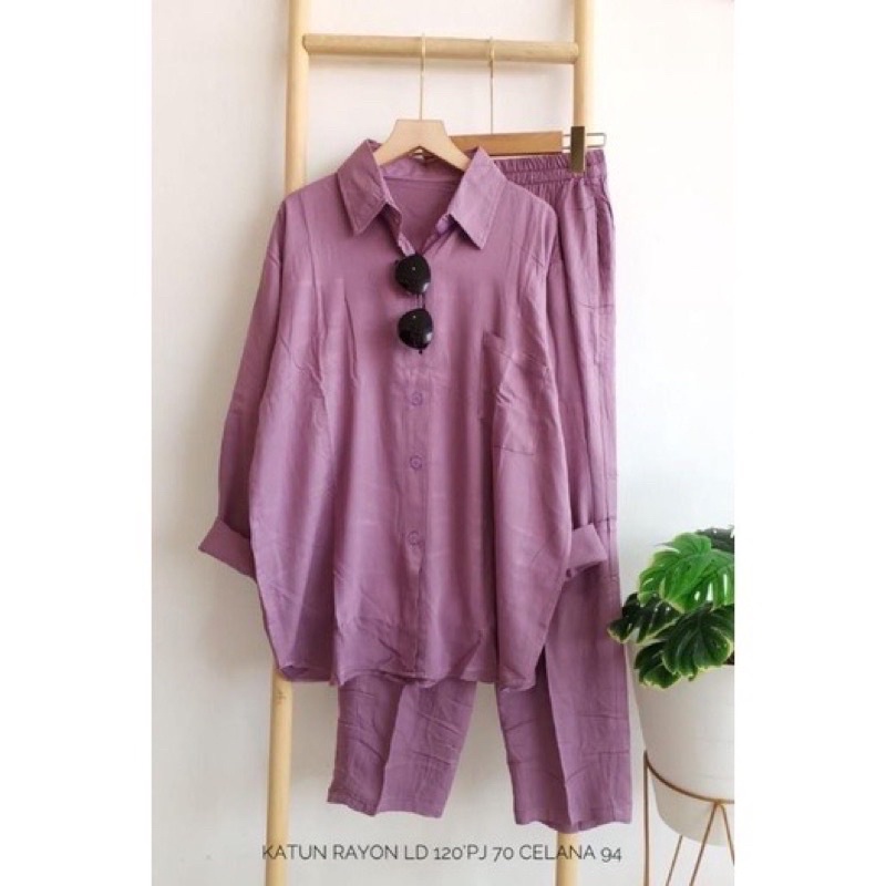 SIAP KIRIM!! ONE SET XXXXXL SUPER JUMBO RAYON POLOS PIYAMA SLEEPWEAR DAILY ORIGINALL