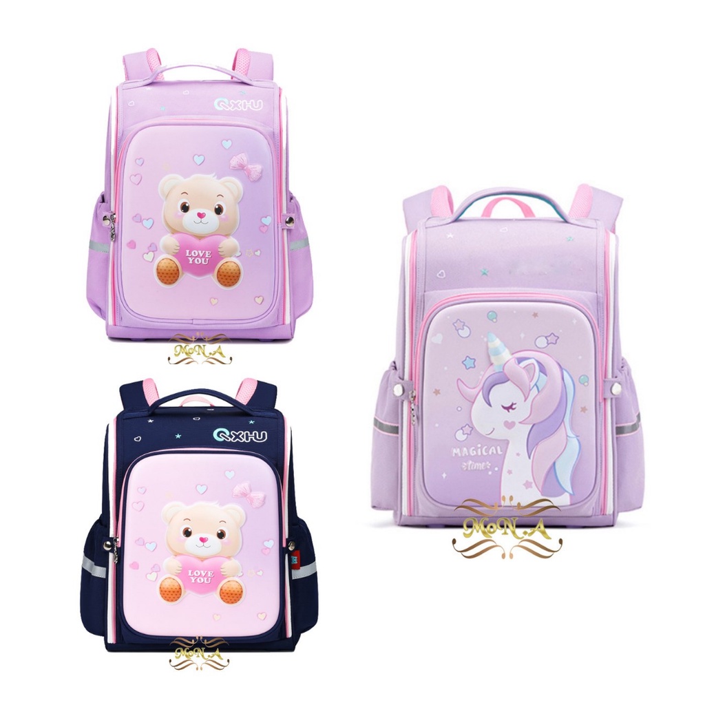 [MONA] PROMO Tas Ransel Anak Cewek/Cowok TK/SD Motif Lucu Backpack Kualitas Import Premium -M0175