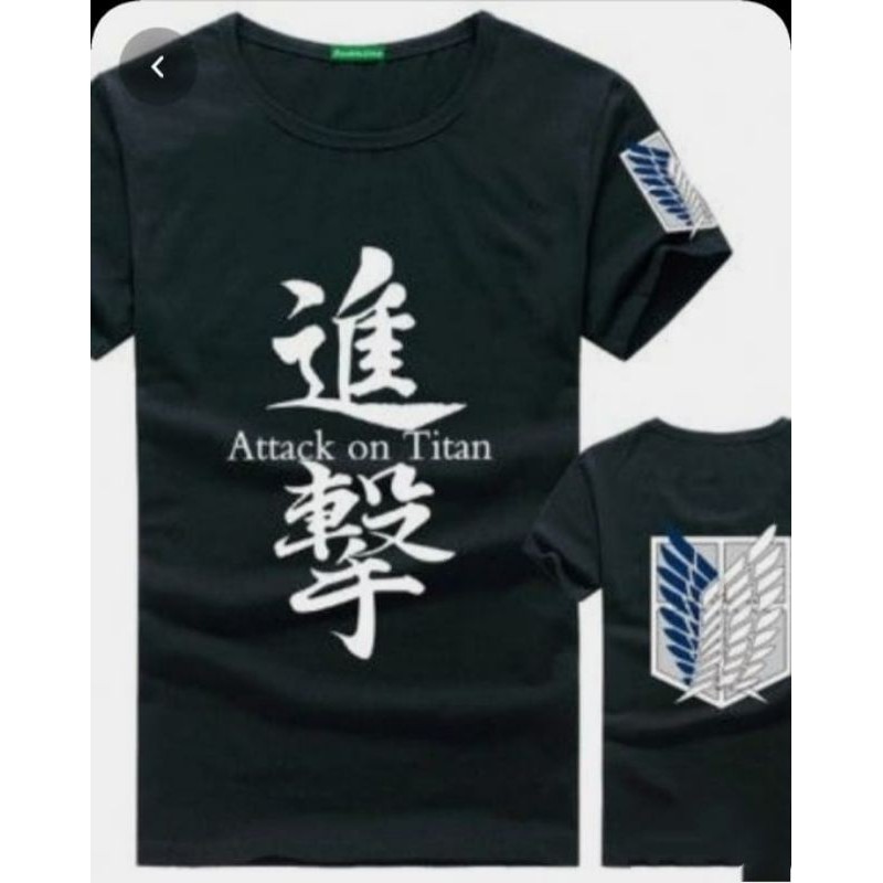 Kaos anime AOT attack on titan snk hitam/putih/marun