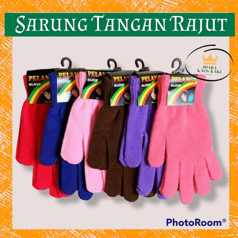 Sarung Tangan Rajut Wanita Pria Motor Bahan Woll Murah Motif Dan Polos 3Pasang