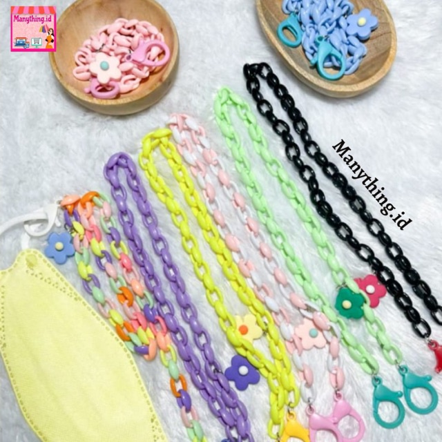 Strap Masker Ala Korea / Strap Masker Lanyard / Kalung Masker Tali Masker Pengait Masker Flower