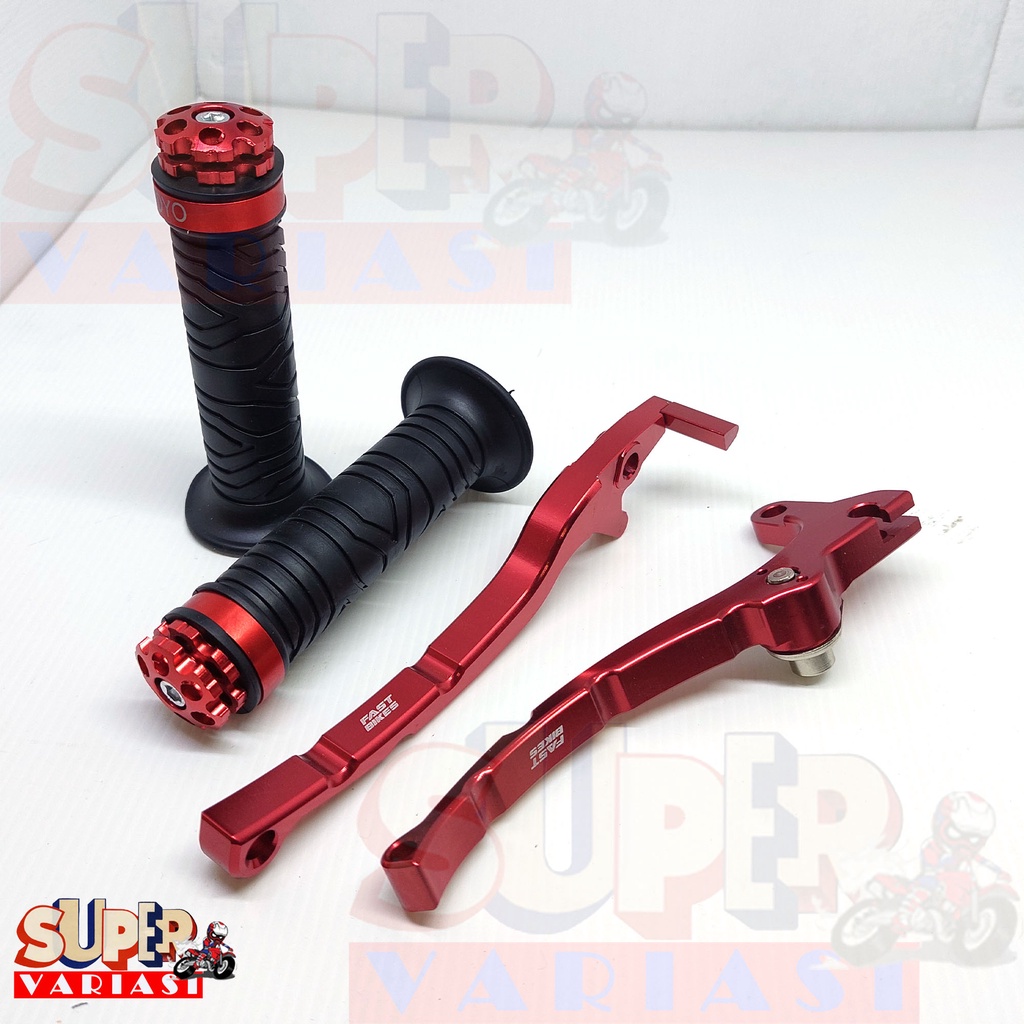 Handle Rem Variasi Aerox 155 LEXI FREEGO FULL CNC GOLD MERAH 1set hangrip jalu stang flower