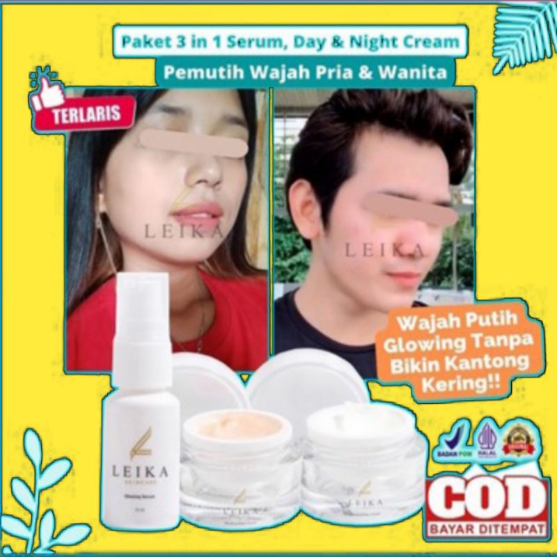 Paket 3in1 pemutih wajah glowing ampuh permanen pemutih wajah bpom ori dan cepat glowing skincare gl