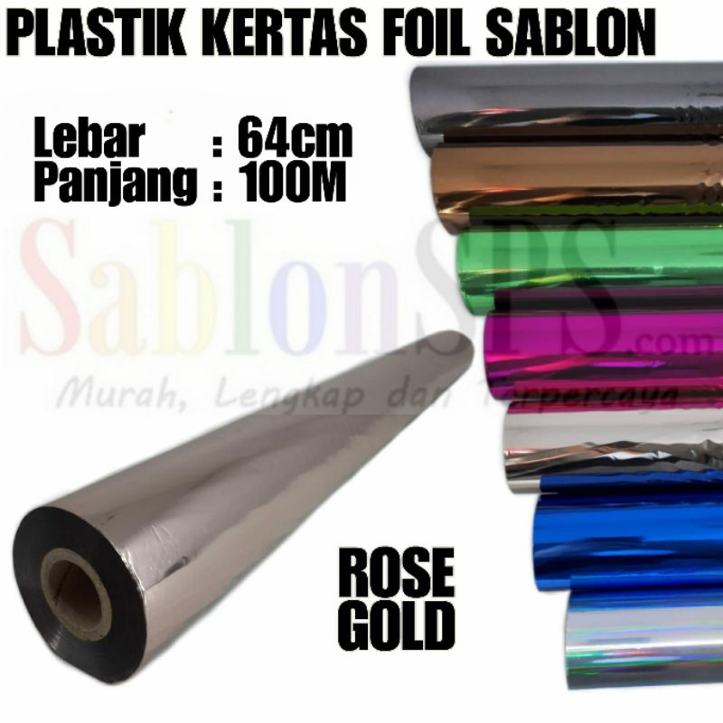 PLASTIK KERTAS FOIL TRANSFER SABLON ROSE GOLD