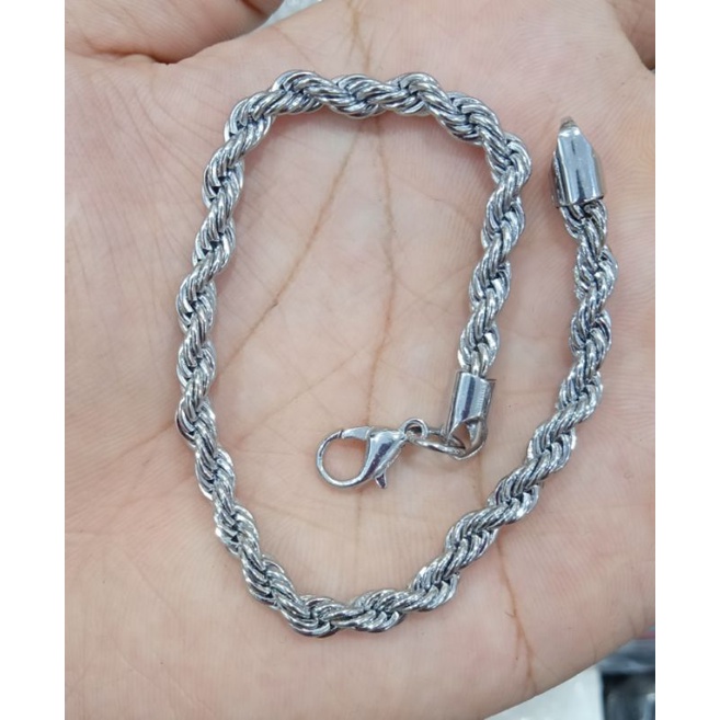 C-213.Gelang tangan PRIA/WANITA RHODHIUM UK18CM.