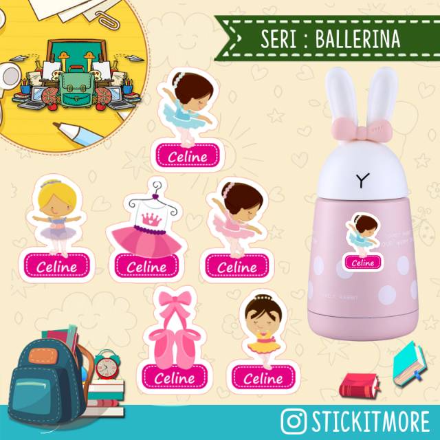 

Sticker Label Nama Waterproof Ballerina