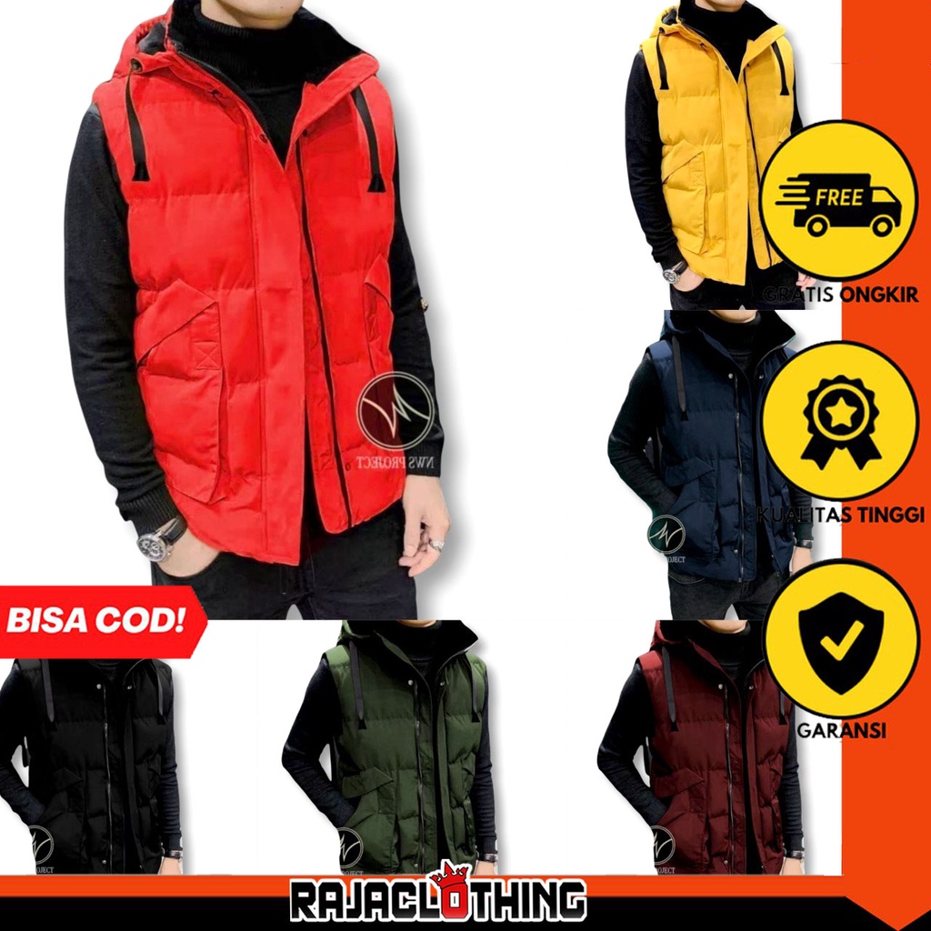 RCL - Rompi Parasut Tebal Pria Original NWS Project - Jaket Rompi Hoodie Bisa Dilepas Anti Air / ROMPI HOODIE NWS ORIGINAL - ROMPI LAPANGAN / VEST / ROMPI SERAGAM / ROMPI / ROMPI PRIA/ ROMPI