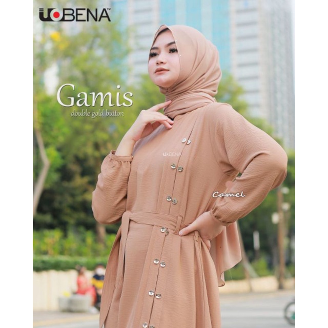 gamis gold duble button terbaru dan unlimited edicion ori Uobena