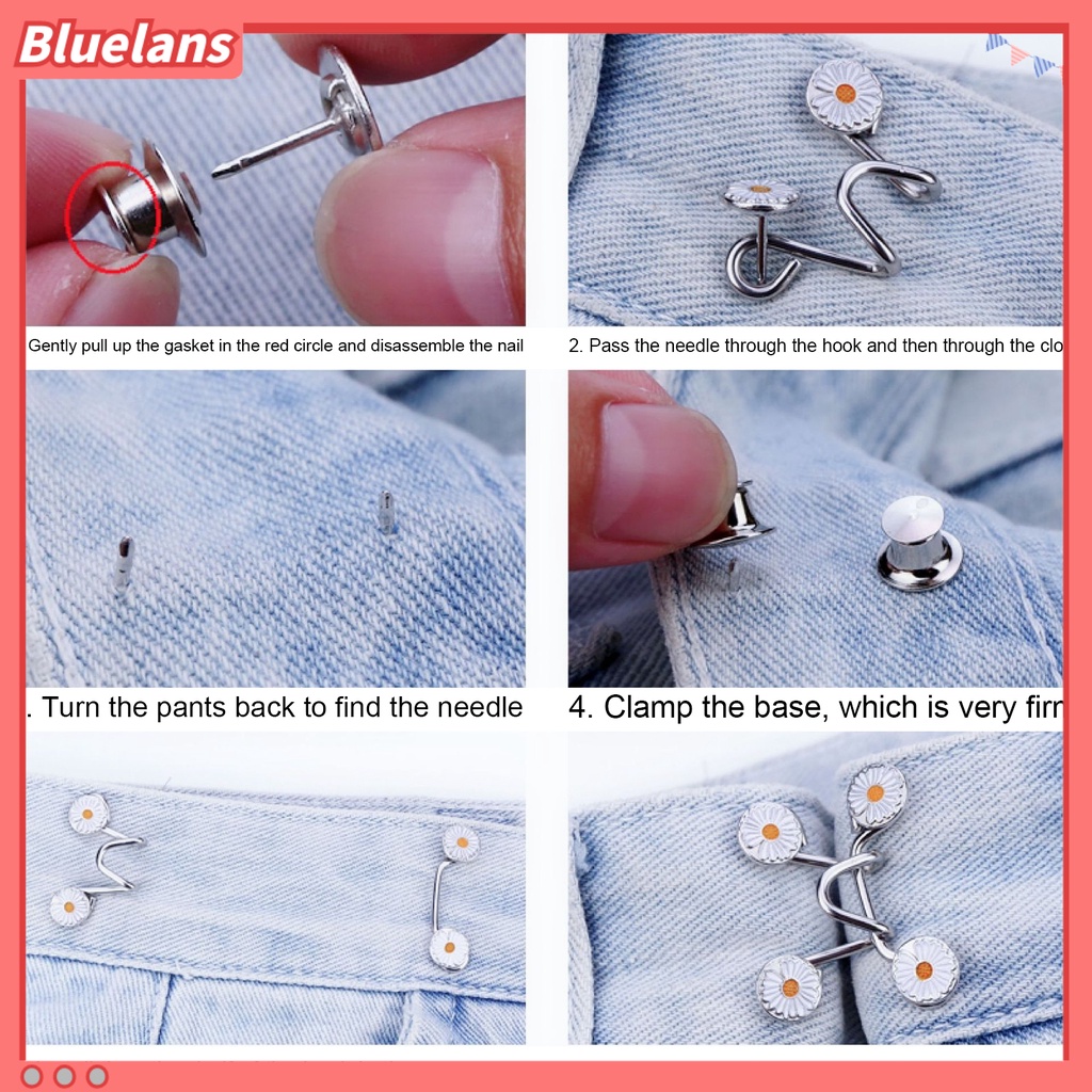 Bluelans Kancing Extender Celana Jeans Warna Polos Untuk Pria Dan Wanita