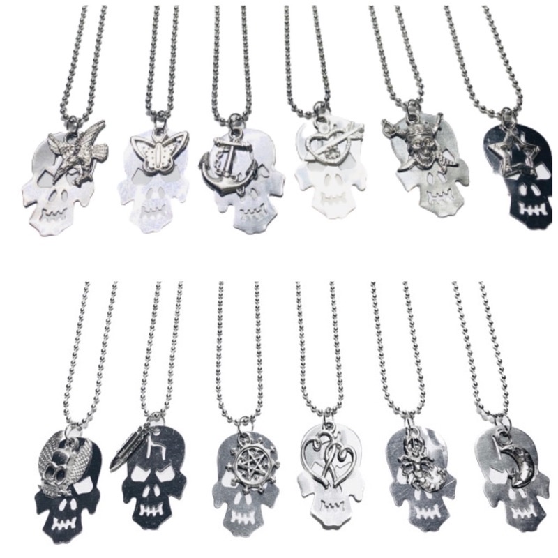 Kalung pria metal/ kalung tengkorak / kalung ootd/ kalung silver aesthetic/ unisex