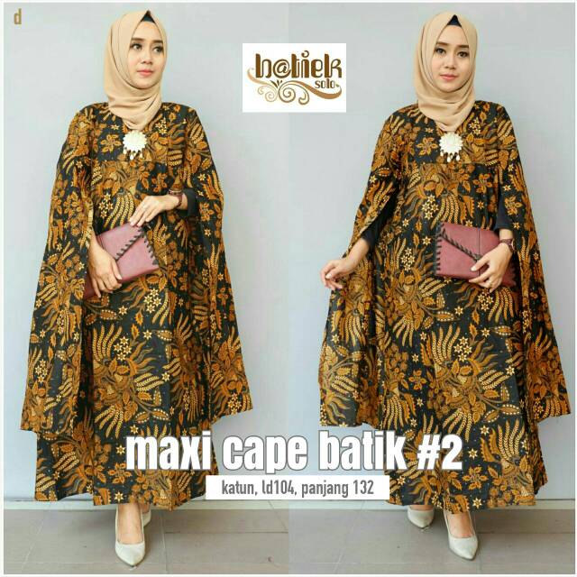 MAXI CAPE BATIK SERIES DUA MOTIF MANGGAR DRESS BATIK MURAH DRESS CAPE BATIK DRESS PANJANG WANITA