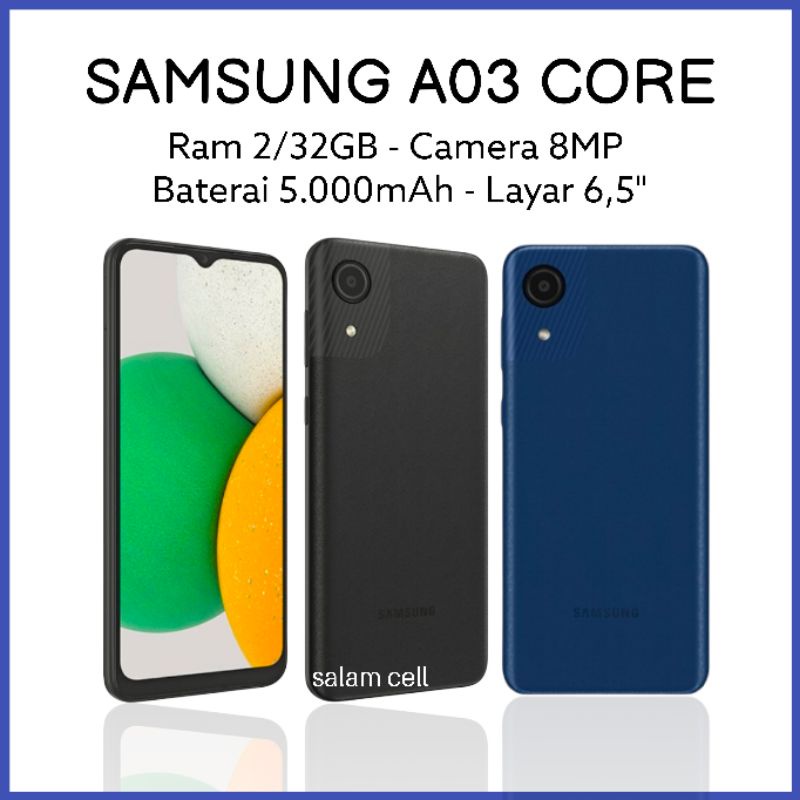 Samsung A03 CORE Ram 2/32GB Baterai 5.000MaH Garansi Resmi