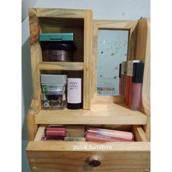 Lemari Kayu Tempat/wadah/Rias/dandan/Cermin kayu Pinus kayu jati Belanda awet