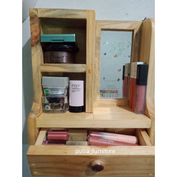 Tempat/Wadah Make-up Multifungsi Tempat Cream/ Tempat Lipstik/ Tempat Brush lemari kayu tempat makeup