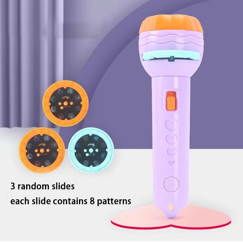 MOMMYCARE Mainan Anak Senter Proyektor / Fun Flashlight / Mainan Proyektor Gambar / Mainan Edukasi-#A19 Ungu