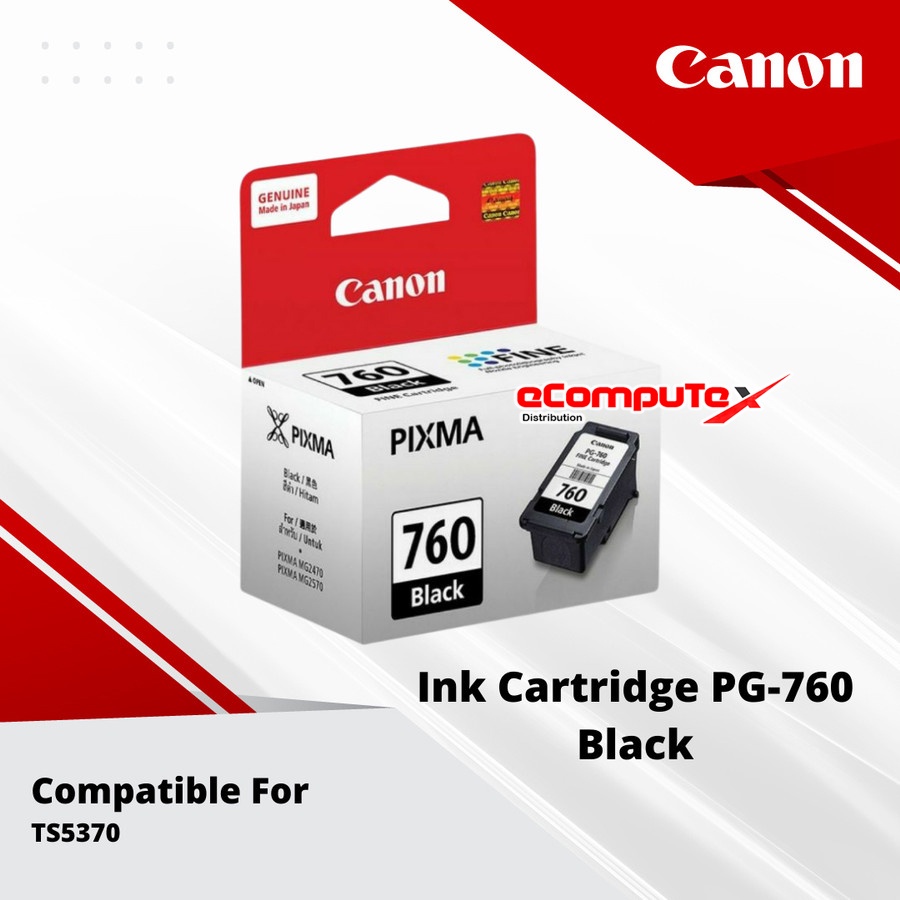 CARTRIDGE CANON PG-760 BLACK / TINTA CATRIDGE CANON PG760 HITAM ORIGINAL - RESMI