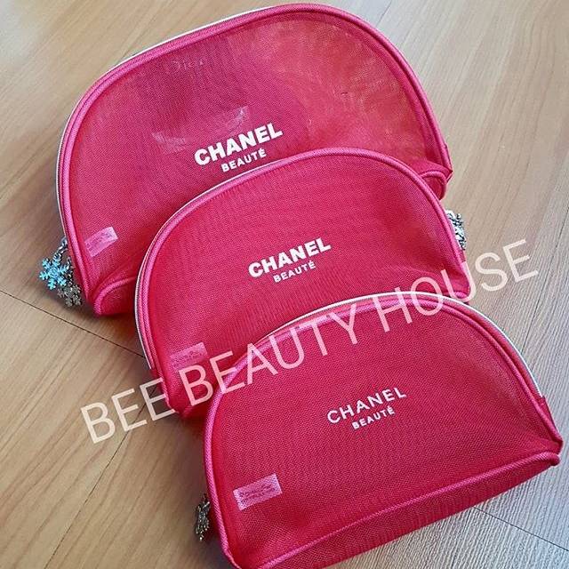 Pouch Makeup counter gift chanel jala red